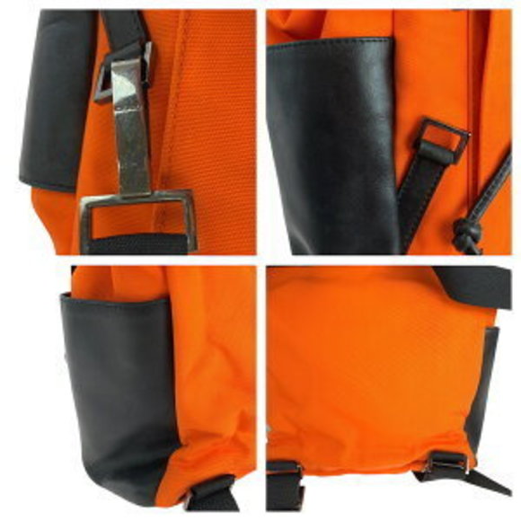 GUCCI Orange Black Nylon Leather Rucksack Backpack - Picture 6 of 9